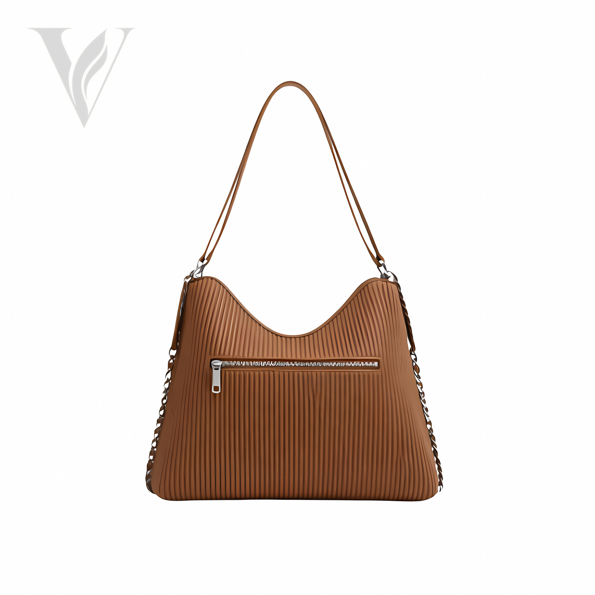 Chanel Maxi Hobo Shiny - Camel, Lambskin – View 3