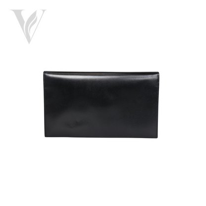 YSL Uptown Pouch - Black, Calfskin Leather – View 2