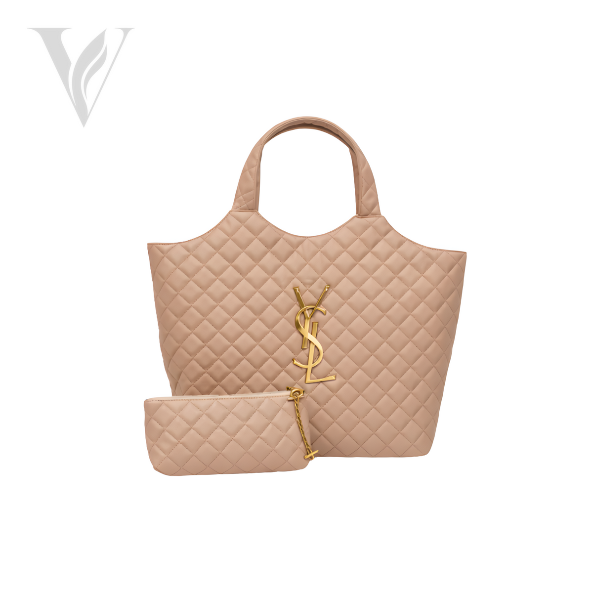 YSL Icare Maxi Quilted Bag - Beige, Suede