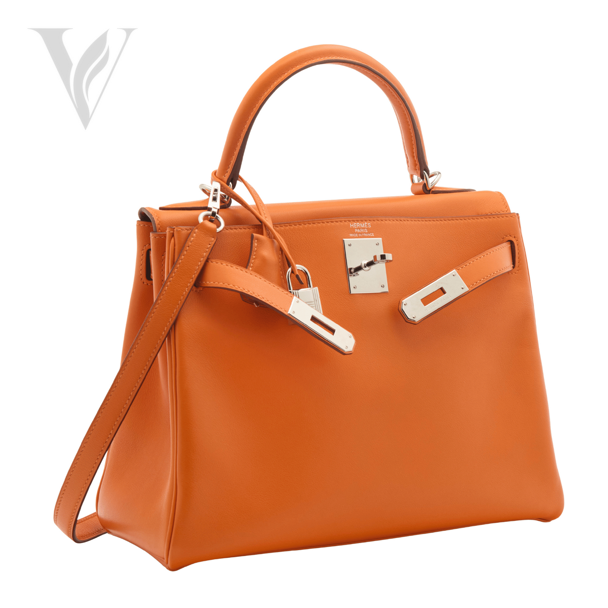 Hermès Kelly 28 Sellier Bag - Bright Orange – View 2