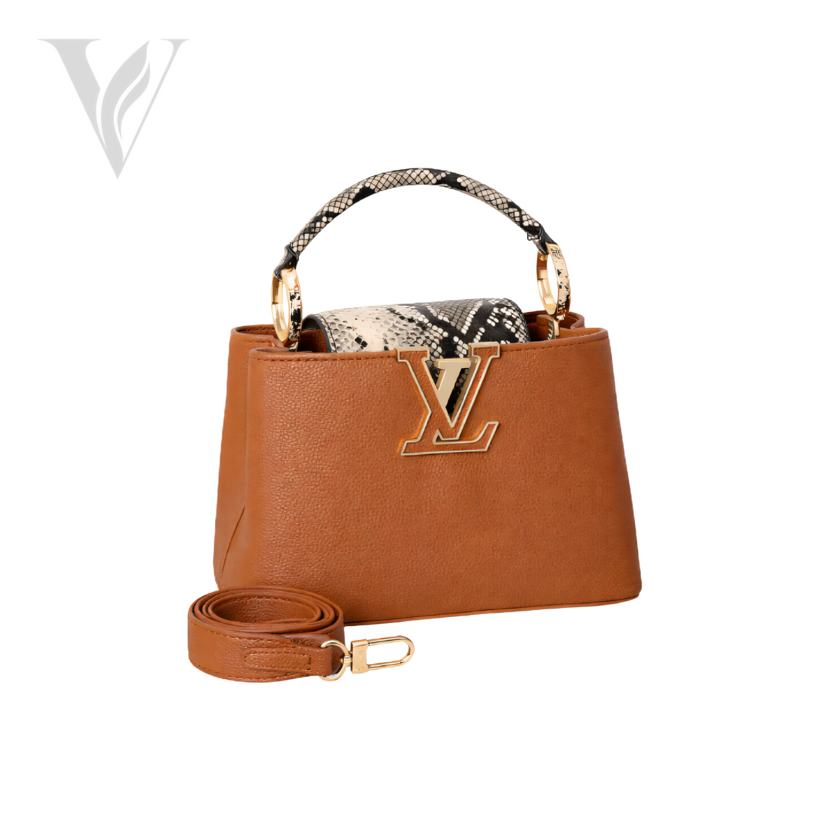 Louis Vuitton Capucines Mini Bag - Brown, Python