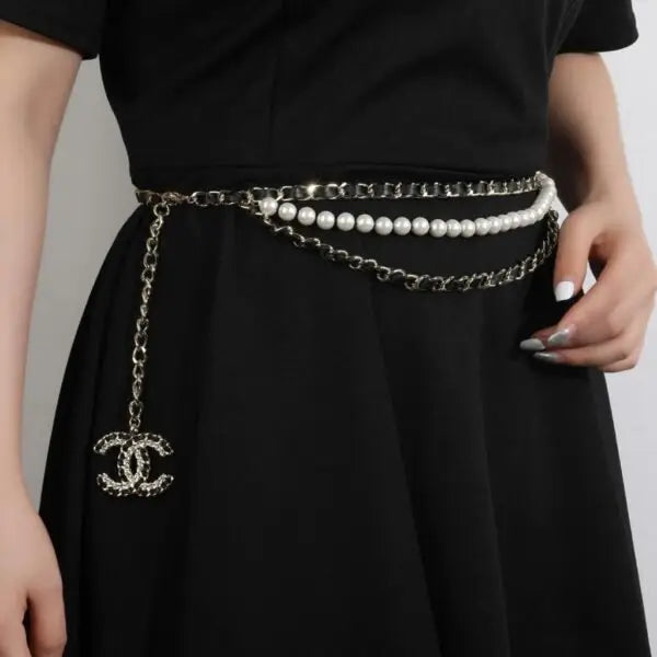 Detailed Long Cc Multi Strand Lariat Necklace - view 8