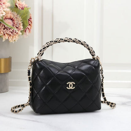 Chanel 24B Mini Top Handle Bag with Chain - Black – View 4