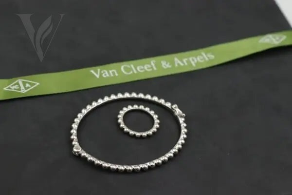 Van Cleef & Arpels Perlee Beads Bracelet and Ring Set - Silver – View 5