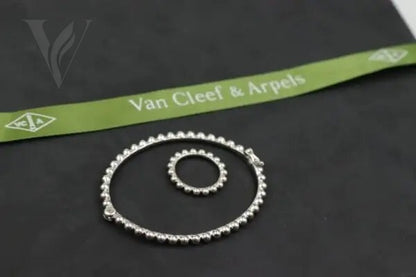 Van Cleef & Arpels Perlee Beads Bracelet and Ring Set - Silver – View 5