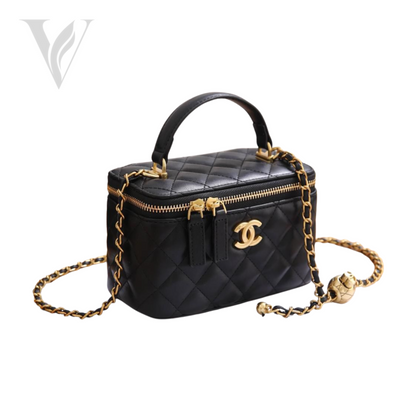 Chanel Small Vanity Case Chain - Black