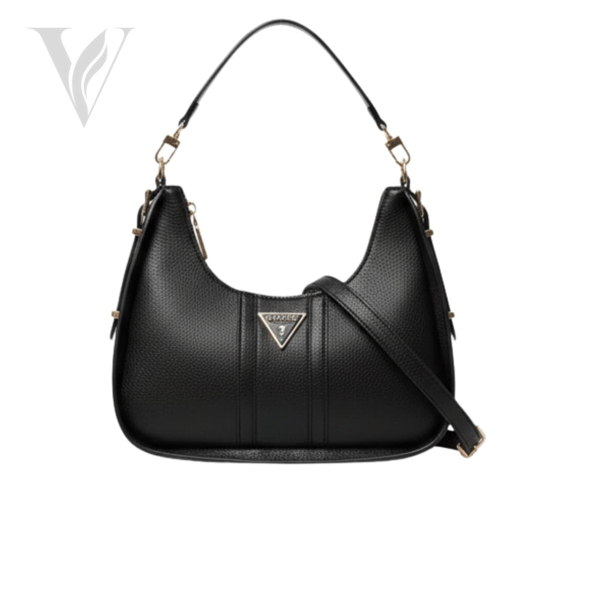 Guess Noreen Top Zip Shoulder Bag - Black, Polyurethane