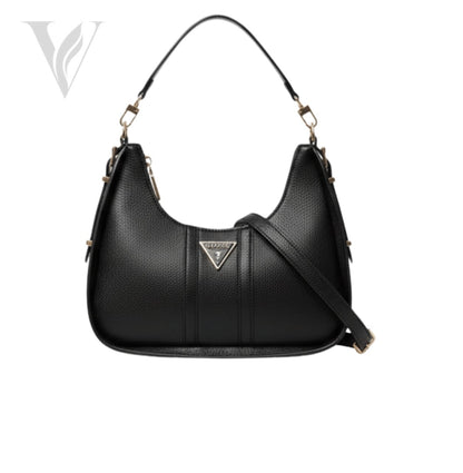 Guess Noreen Top Zip Shoulder Bag - Black, Polyurethane