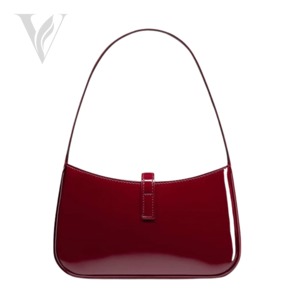 Saint Laurent Le 5 a 7 Mini Patent Leather Shoulder Bag - Dark Red Or Burgundy – View 2