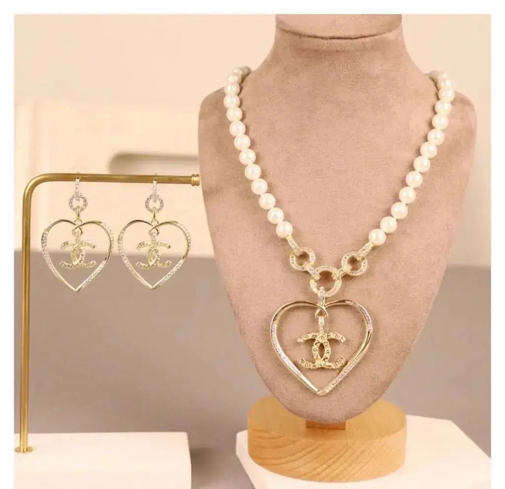 Dressy Square Pearl & Black Cabochon Cc Drop Earrings - view 4