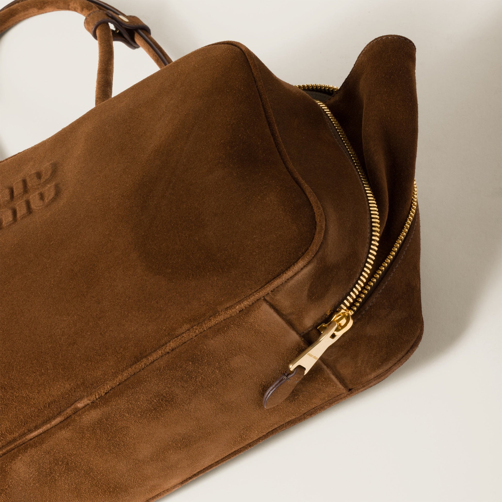 Statement Miu Miu Suede Beau Cocoa Brown Bag - view 3