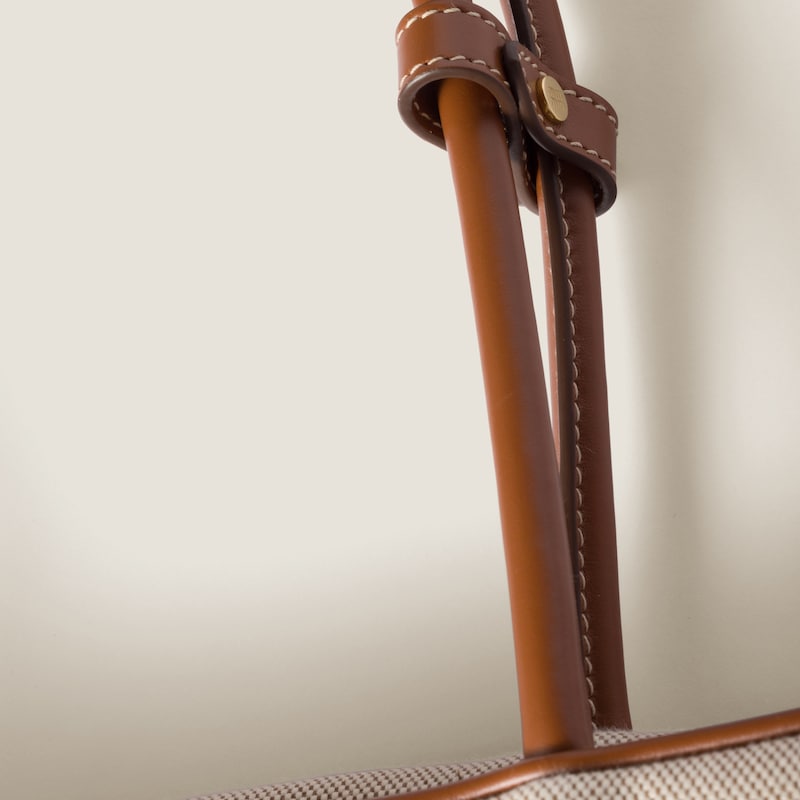 Everyday-Luxe Miu Miu Beau Canvas Leather Beige Bag - view 4