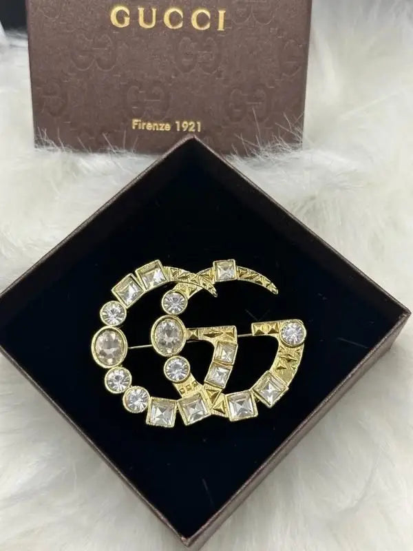Statement GG Logo Brooch Pink Gold - view 9