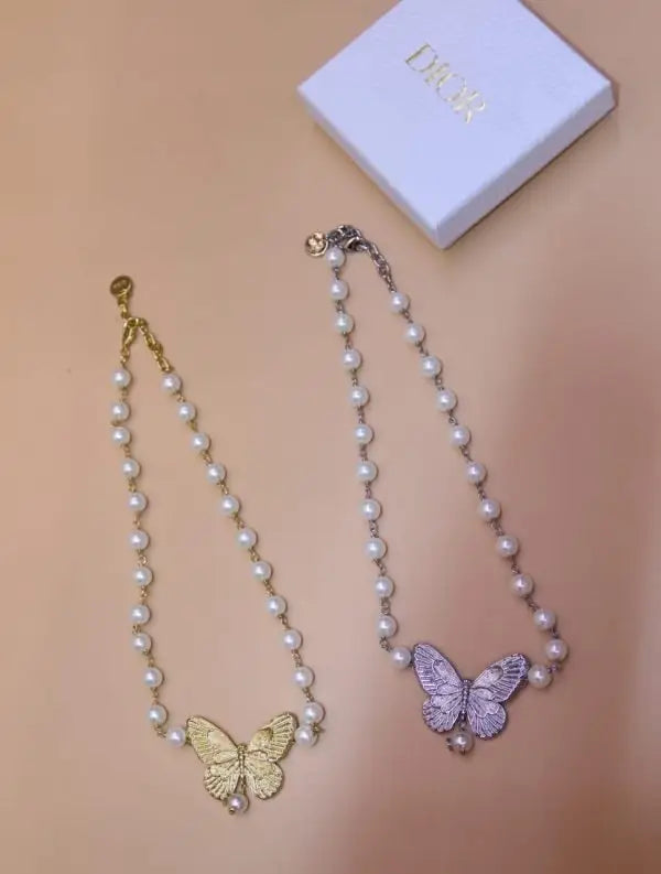 Polished Butterfly Pearl Set Si Er Crystals - view 8
