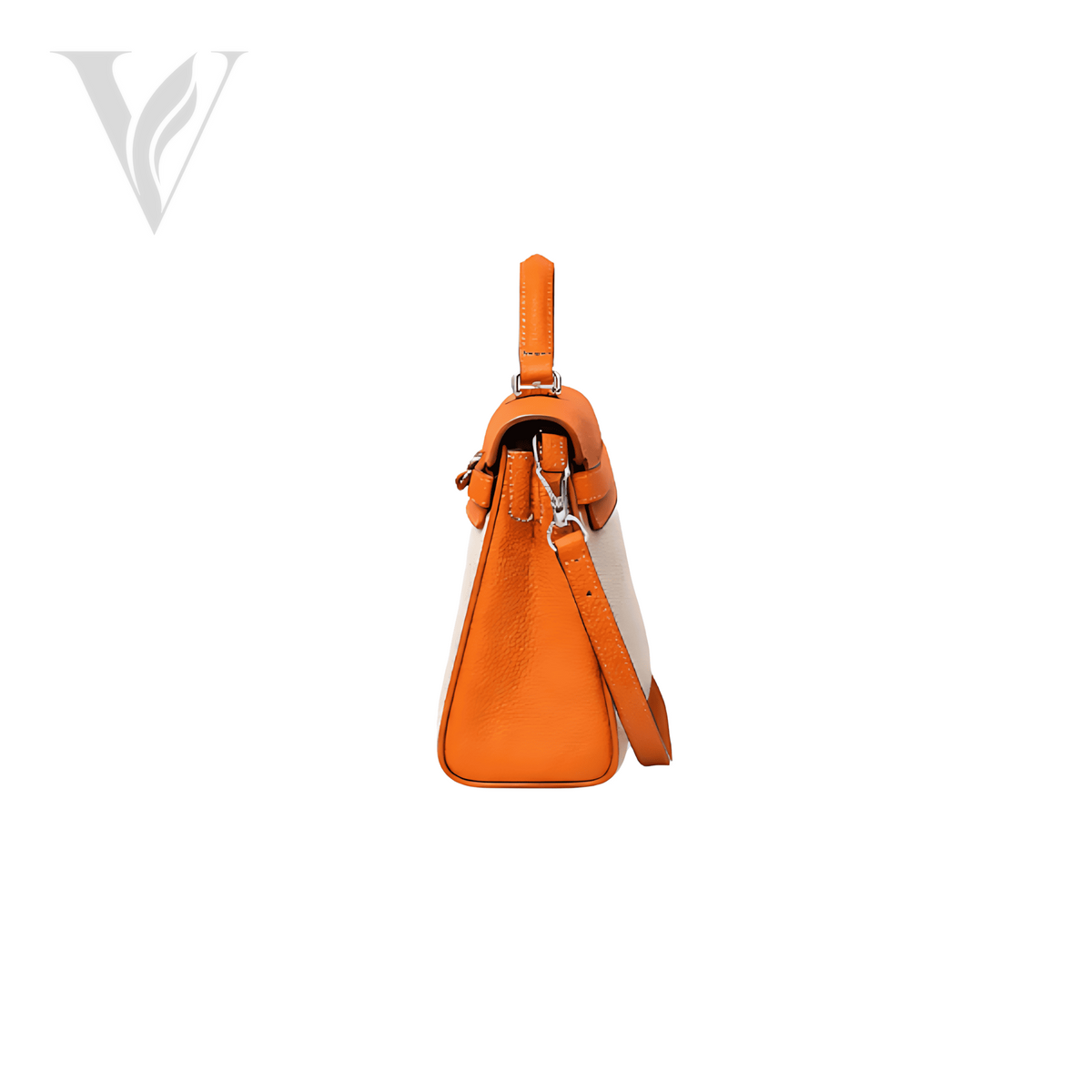 Hermès Kelly Ii Sellier 28 Toile H Toupe Bag - Orange – View 3