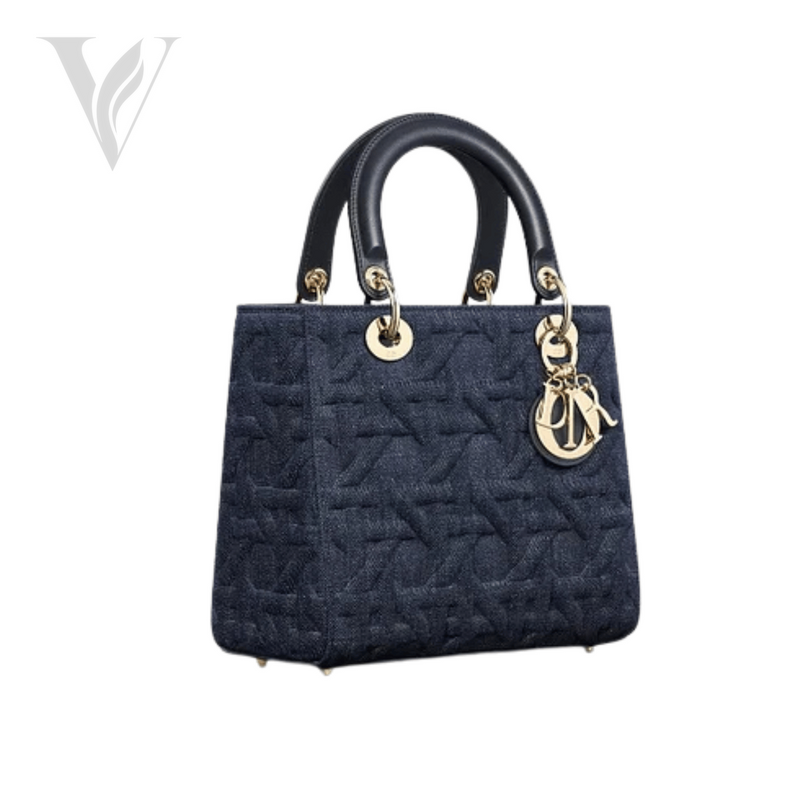 Dior Medium Lady Dior Bag - Navy Blue – View 2
