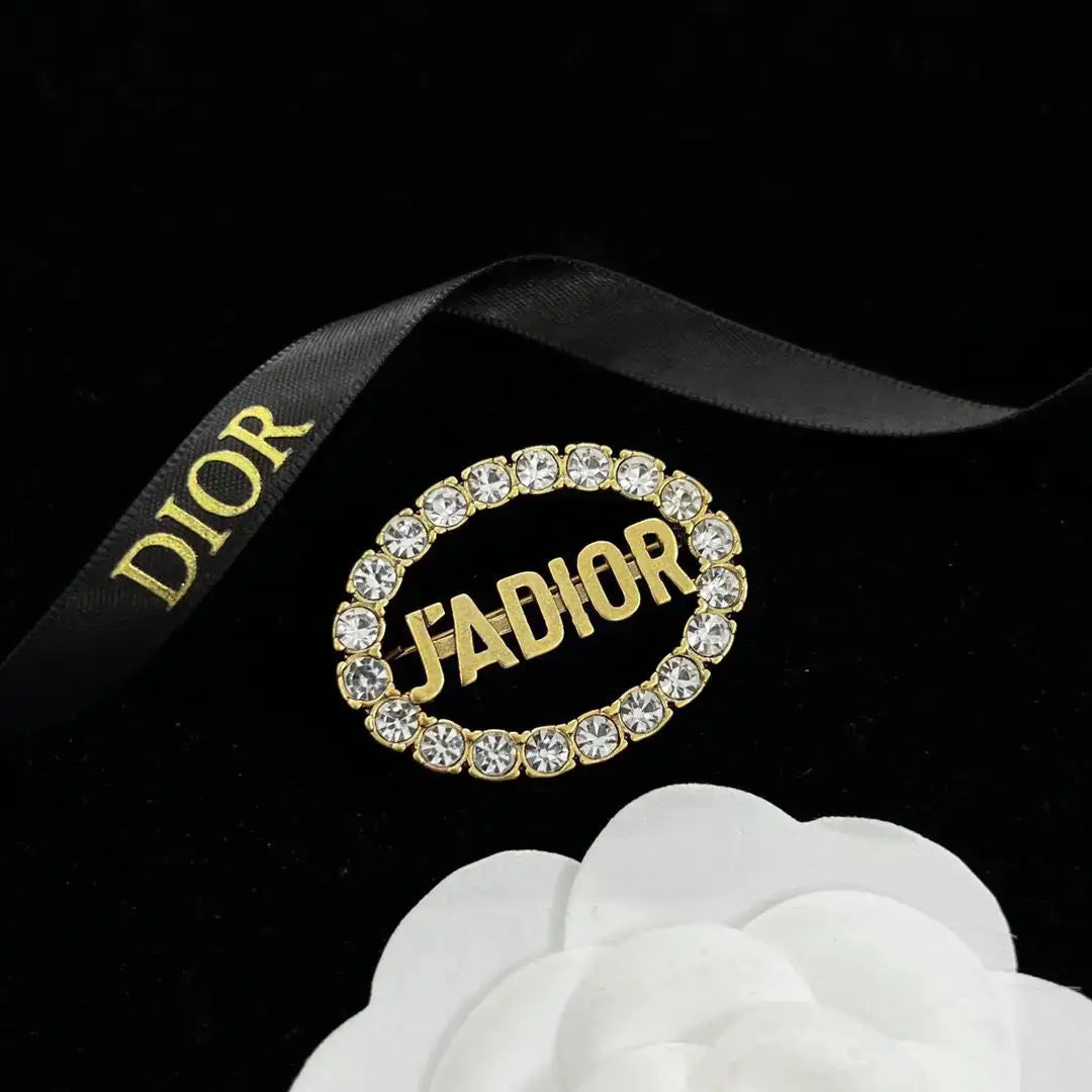 Premium-Look A Crystal Brooch Gold - view 3
