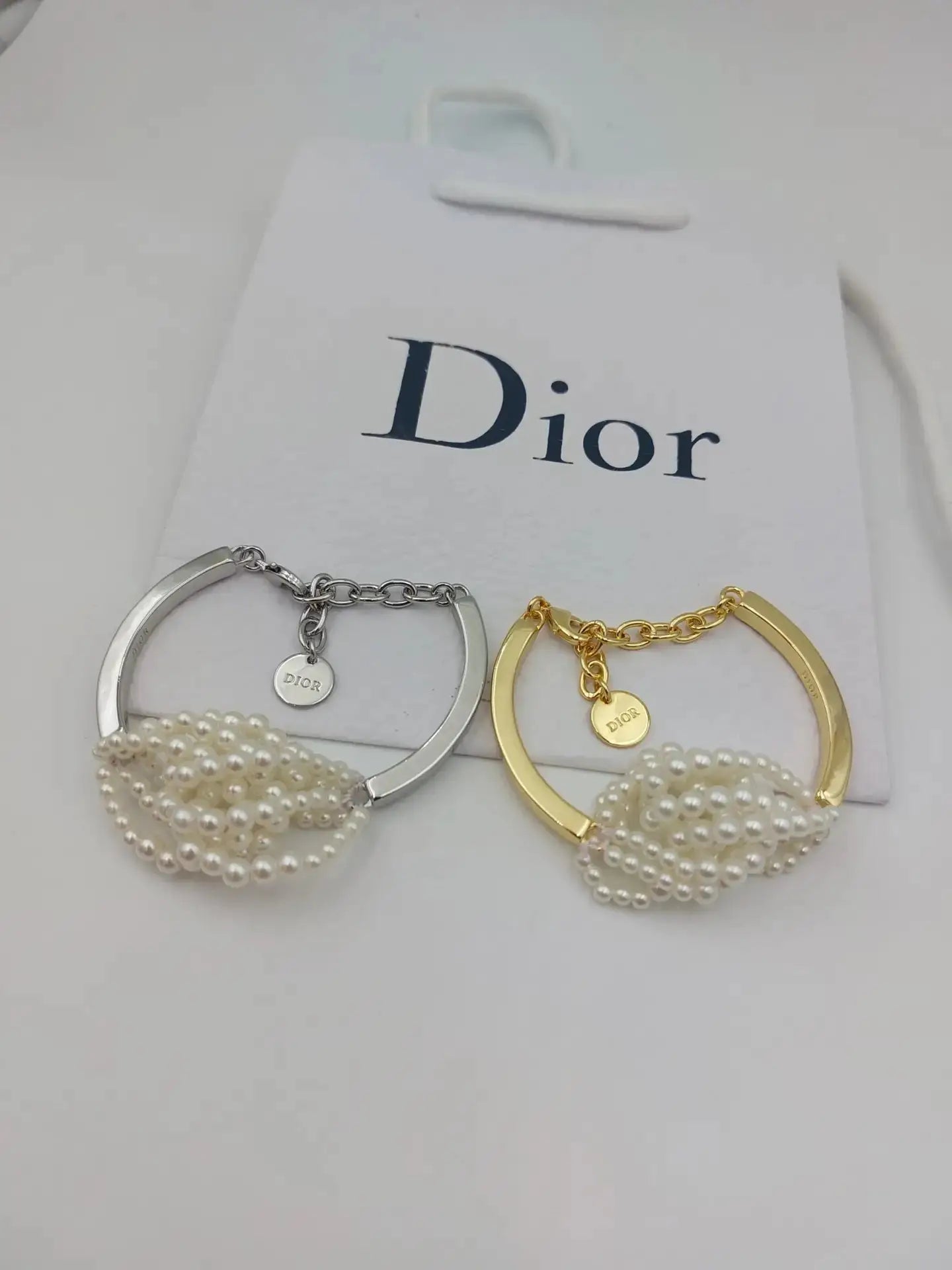 Premium-Look Pearl Cuff Bracelet Gold Si Er - view 4