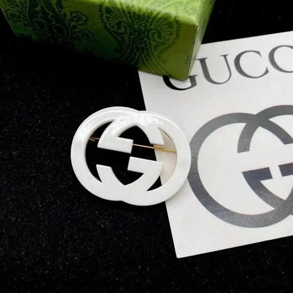 Statement GG Logo Brooch Pink Gold - view 5