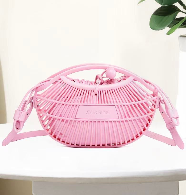 Statement Mini Calypso Fan Curved Handle Pink Bag - view 4