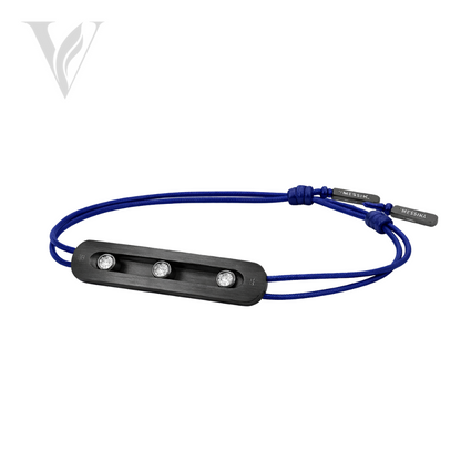 Messika Titanium Cord Bracelet Natural Titanium - Diamond Detail – View 3