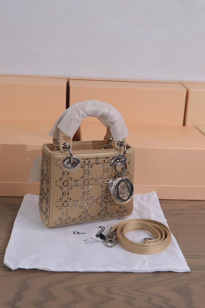 Dressy Mini Lady Brown Satin Bag - view 5