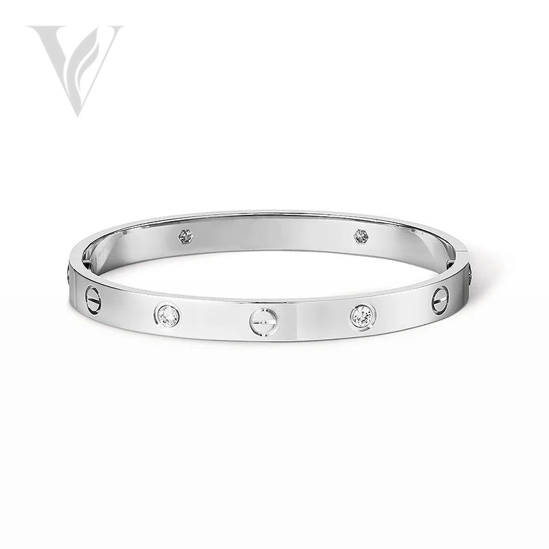 Cartier Love Bracelet 3.65mm 6 - Silver, Diamond Detail, Size 16