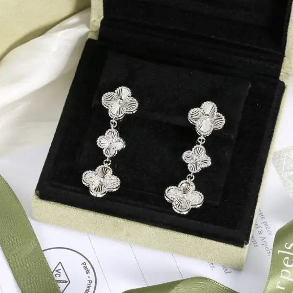 Elegant Dangle Earrings Gold Full Crystals - view 5