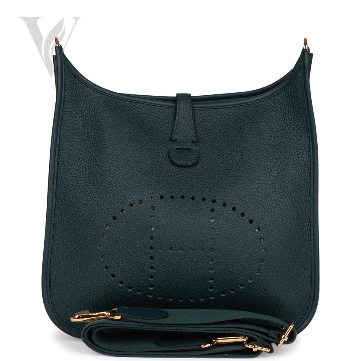 Hermès Evelyne PM Vert Cypress Bag - Gold Hardware, Clemence