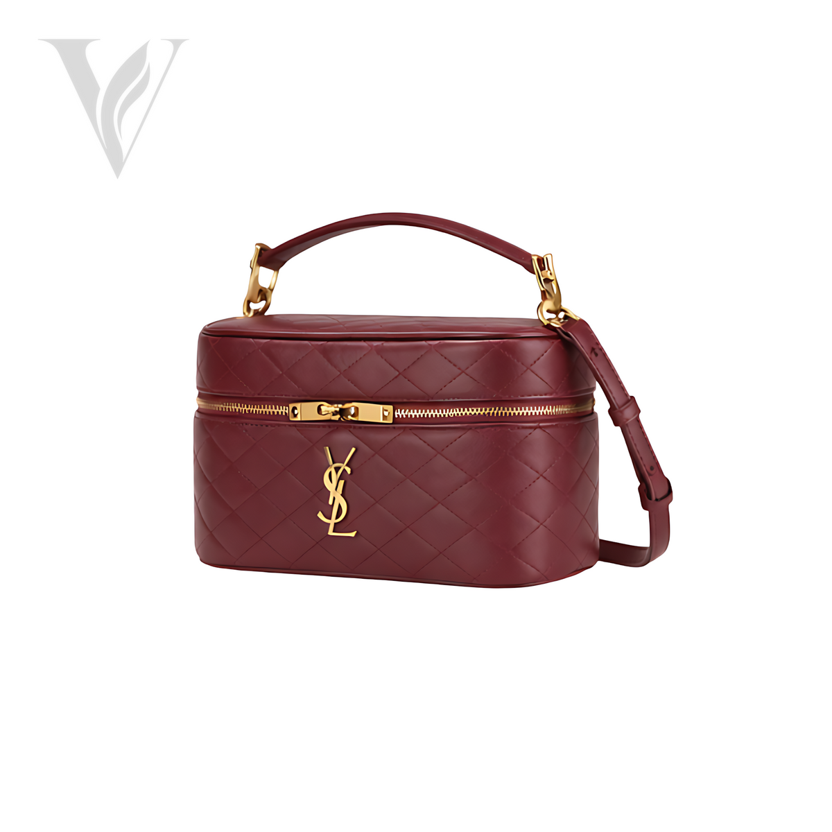 Saint Laurent Loulou Mini Chain Bag - Lambskin Leather, Chevron Quilted Topstitching – View 3