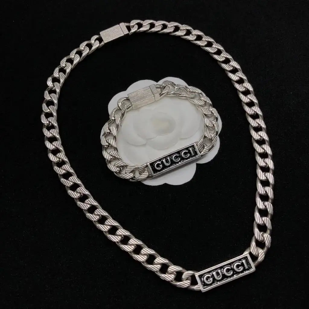 Everyday-Luxe Logo Plate Chain Bracelet Si Er - view 4