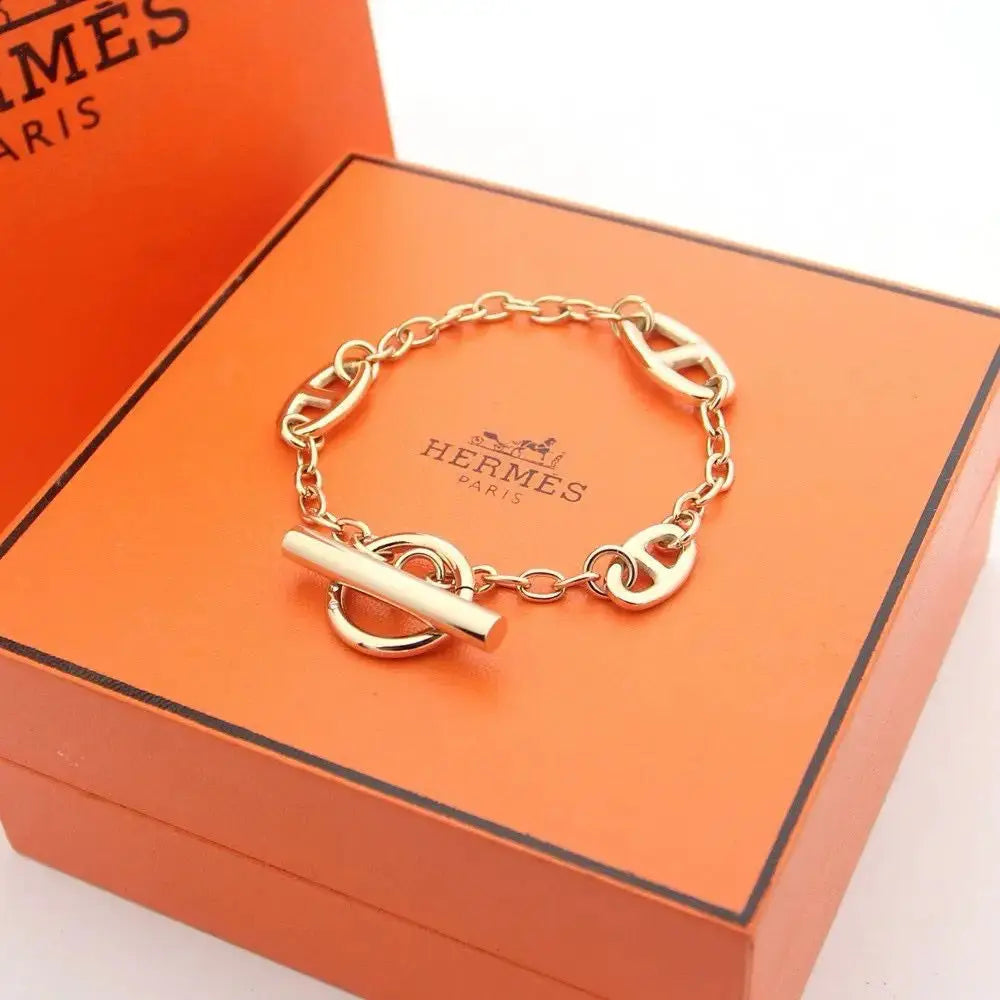 Clean-Finish Chaine Ancre Farandole Bracelet Gold Plain - view 3