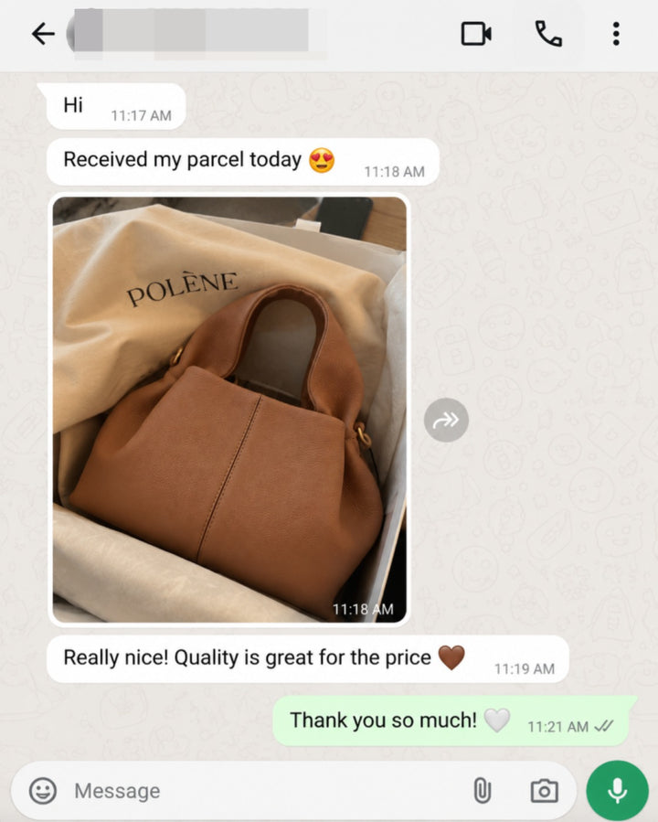 WhatsApp message from Verified customer