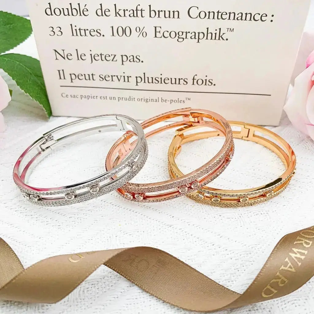 Sharp Floating Stone Small Hoop White Yellow Gold - view 3