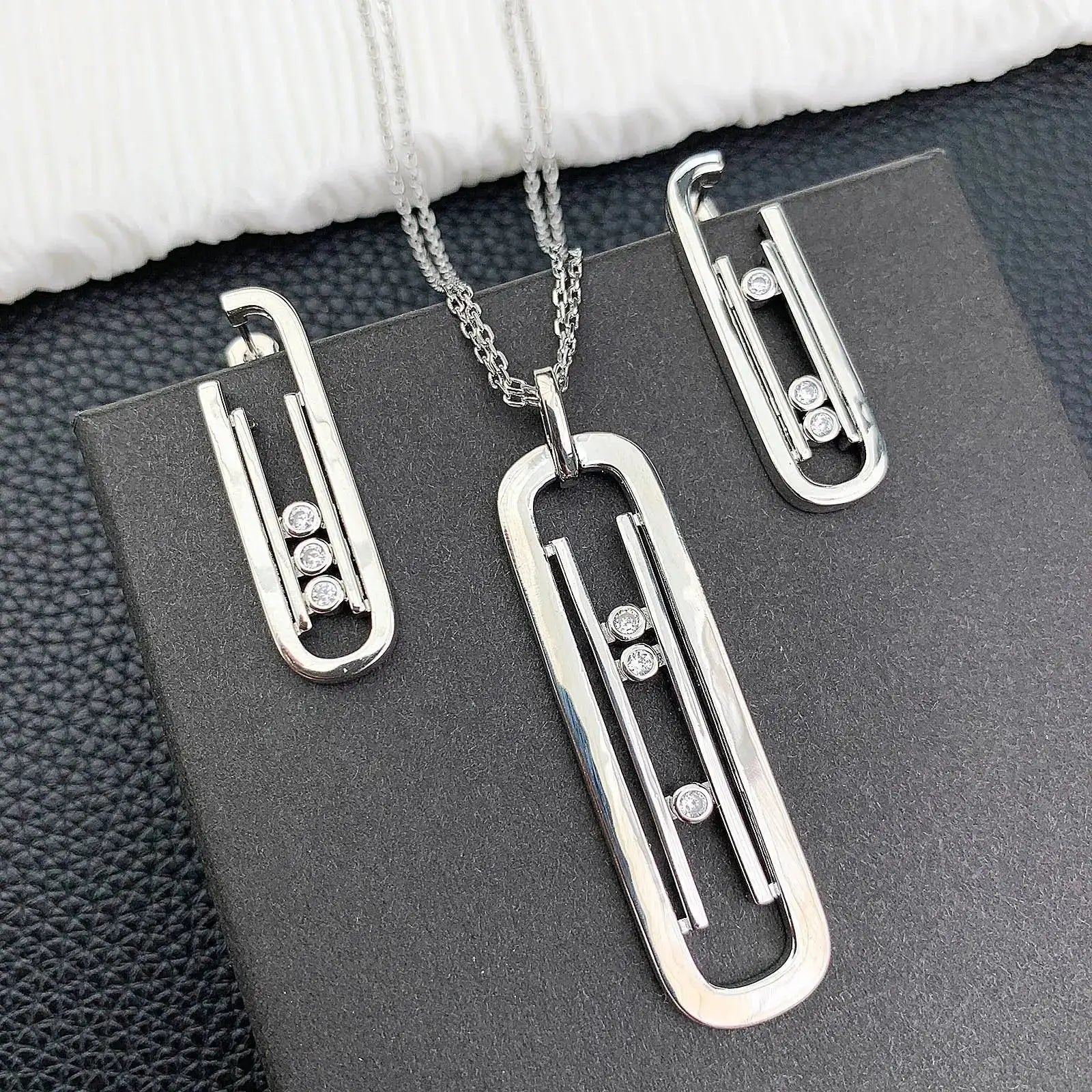 Statement Layered Pavé Large Set White Gold Diamonds - view 3