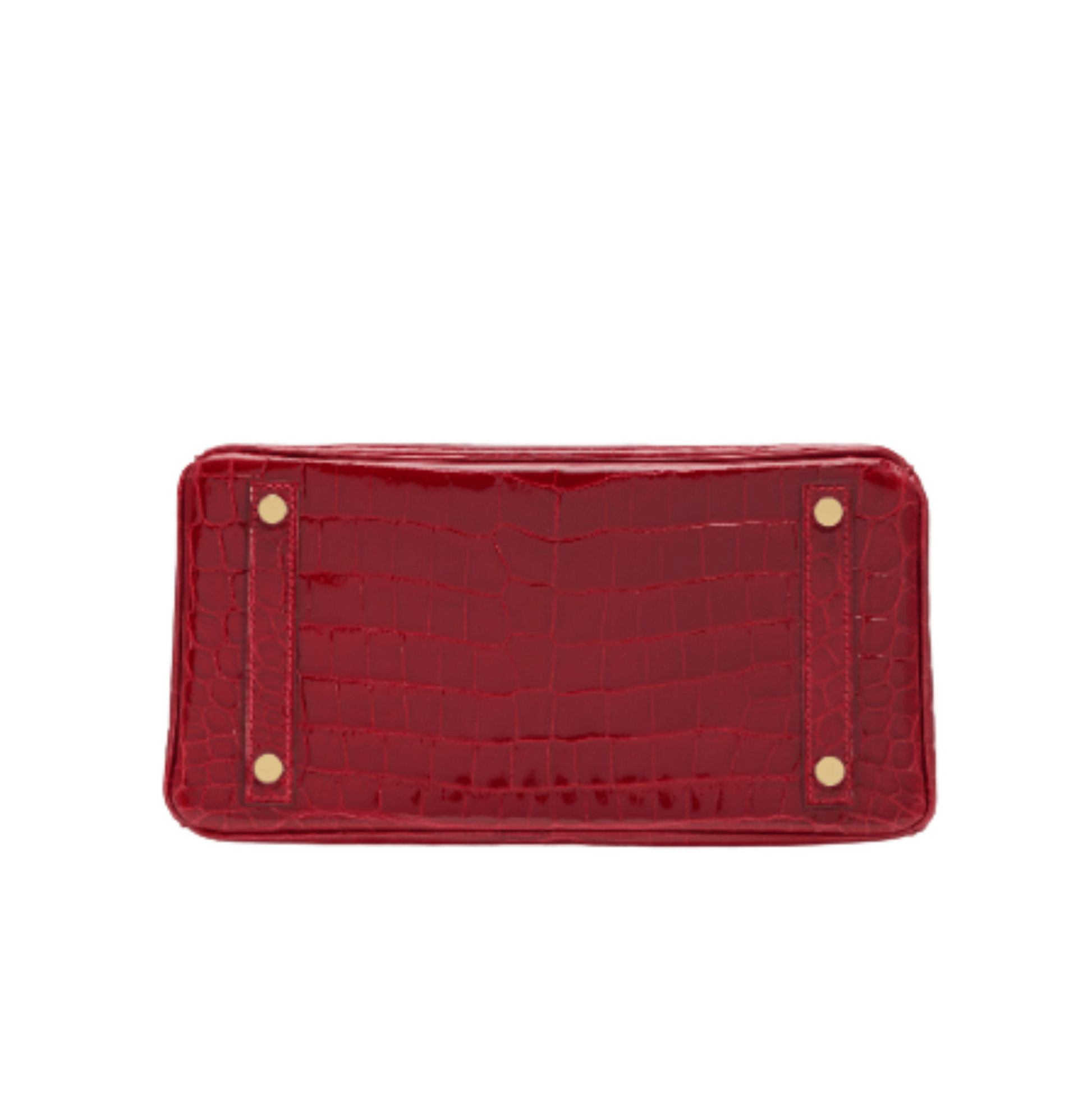 Sophisticated Structured Carryall 30 Handbag Shiny Niloticus Crocodile Leather Deep Red Color - view 3