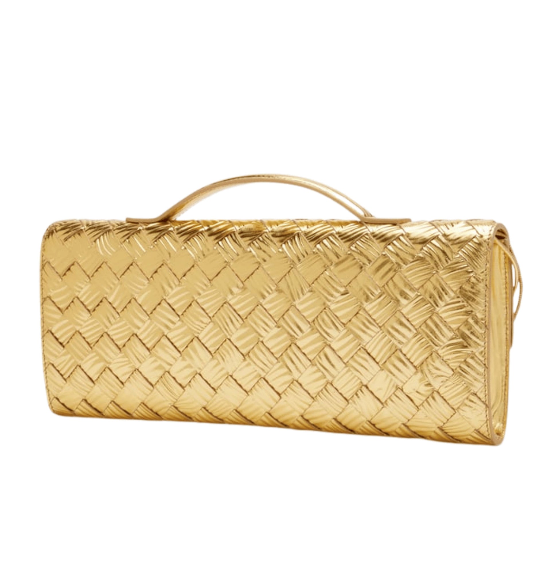 Polished Woven Top-Handle Intrecciato Leather Bag - view 2