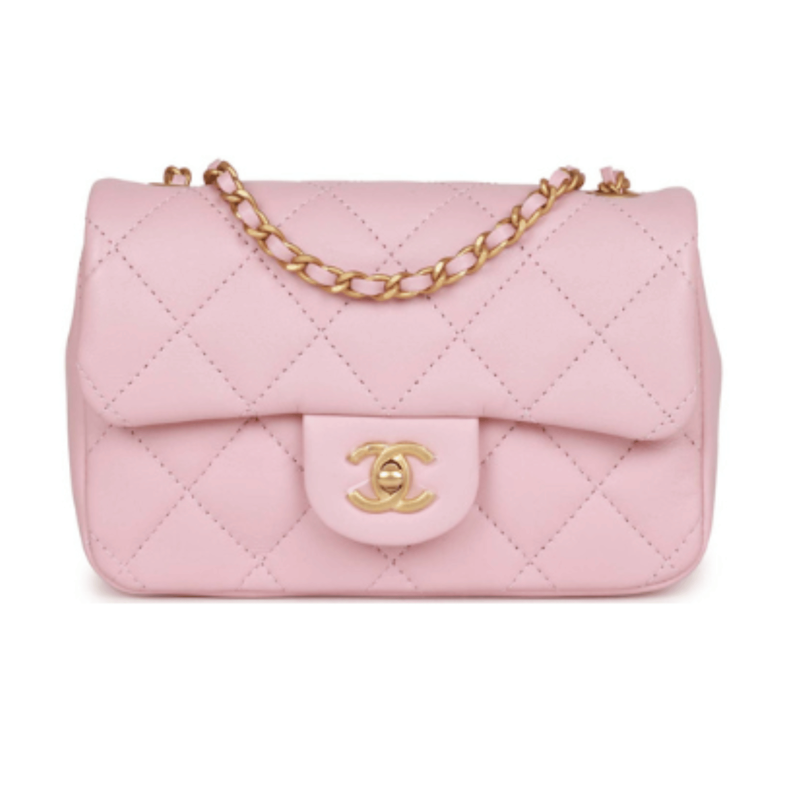 Timeless Mini Rectangular Fl Pink Lambskin Bag