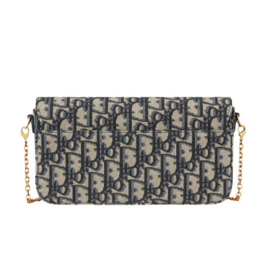 Refined East-West Chain East West Chain Blue Oblique Jacquard Canvas Bag - view 2
