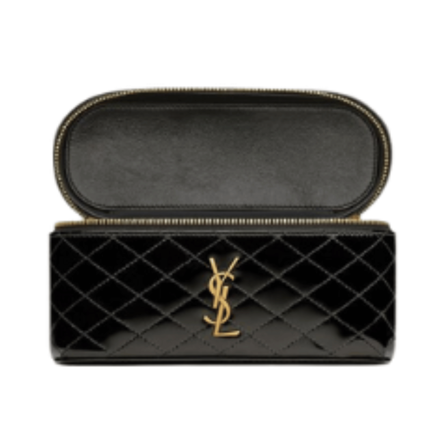 Dressy Vanity Shoulder Vanity in Black Patent Leather Bag