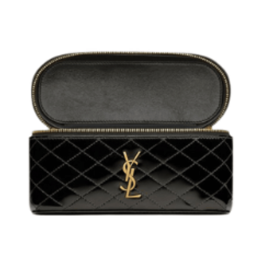 Dressy Vanity Shoulder Vanity in Black Patent Leather Bag