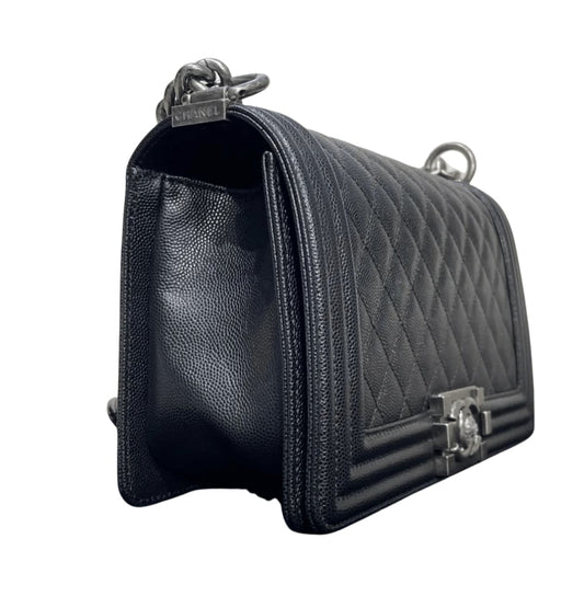 Refined Boy Black Caviar Leather Bag - view 2