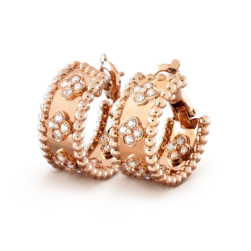 Perlée Diamond-Style Earrings – Rose Gold
