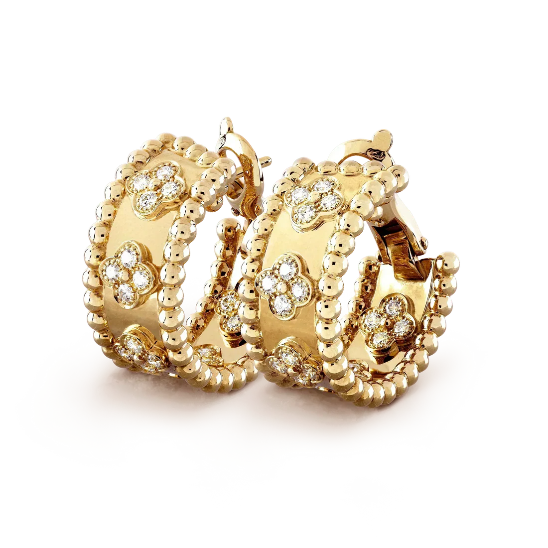 Perlée Diamond-Style Earrings – Gold